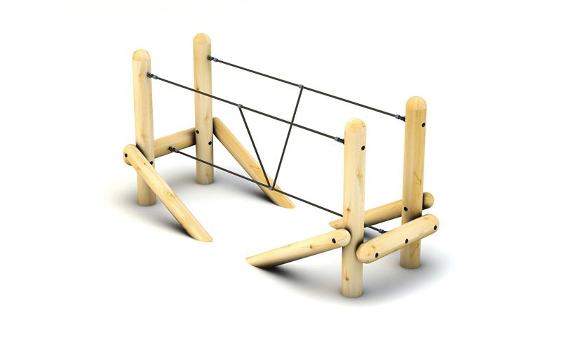 Technical render of a Tightrope Bridge with Rope Handrails
